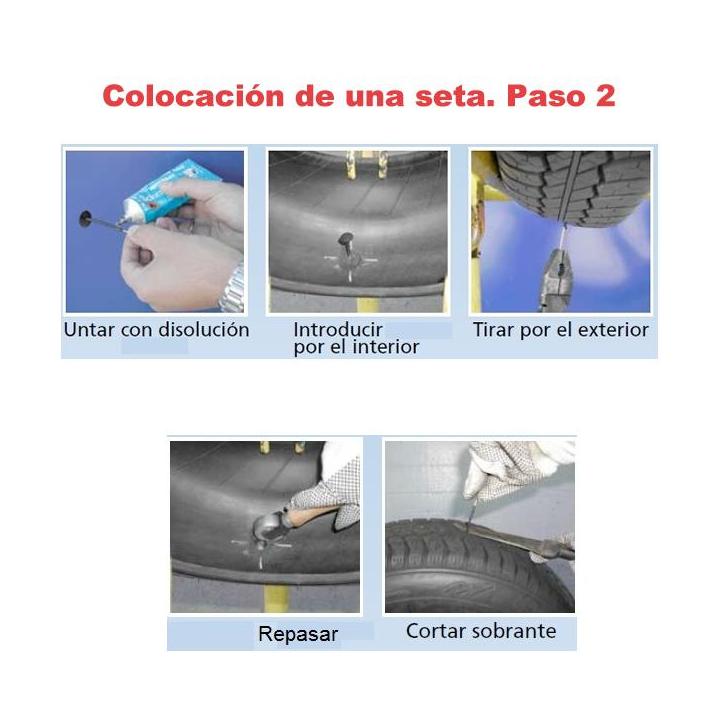 Parche tipo seta 55x6 mm para reparación de pinchazos caja 24 55 mm (seta) x 7,5 mm (tallo)