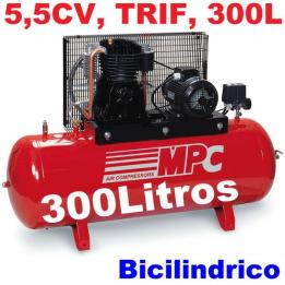 compresor industrial mpc snb30055 55cv con deposito de 300 litros