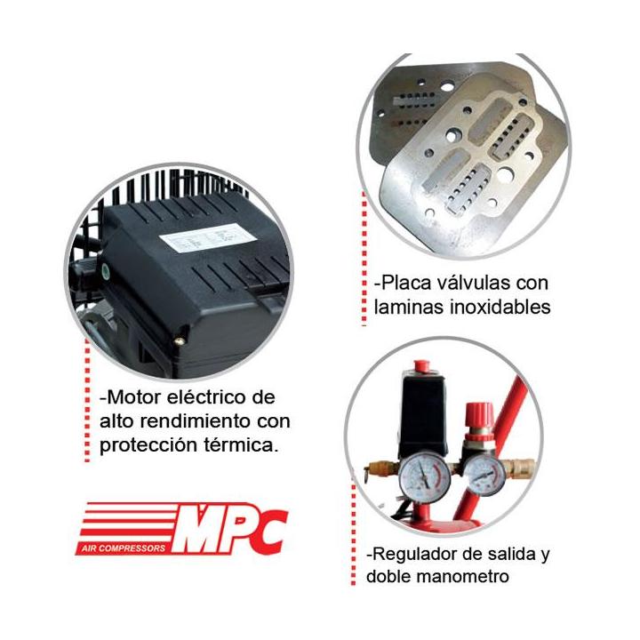 compresor industrial mpc snb30075 75cv con deposito de 300 litros
