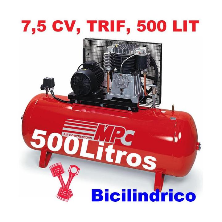 compresor industrial mpc snb50075 75cv con deposito de 500 litros