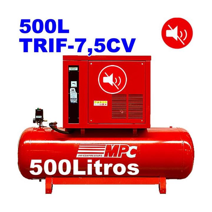 Compresor MPC MUTE500 insonorizado de 500 litros trifásico 10 bar