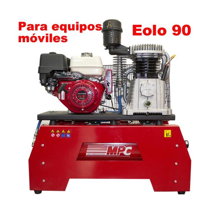 Moto compresor de aire a gasolina EOLO 9 Hp con calderín de 50 litros y motor Honda GX270
