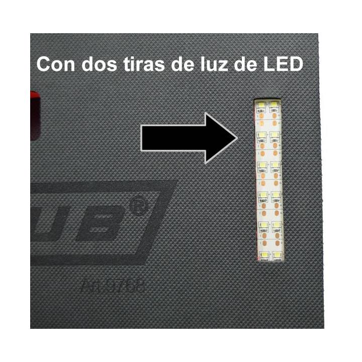 Colchoneta de mecánico con luz LED recargable (460×270×30 mm). Para apoyar la cabeza o las rodillas