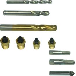 Juego para reparar y reemplazar racores de purga de frenos kit profesional con brocas y machos