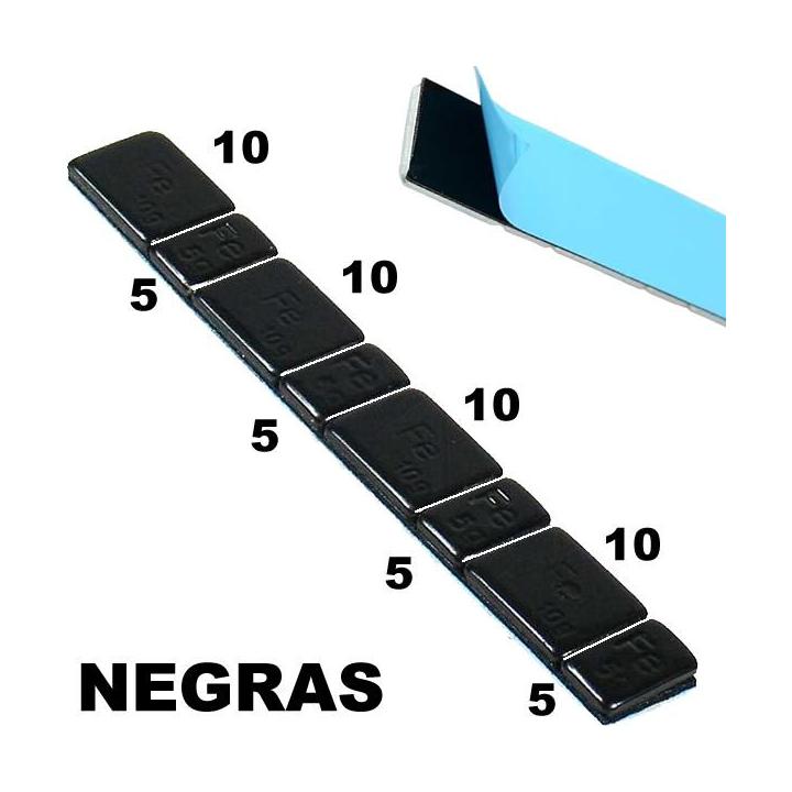 Contrapesas adhesivas de hierro, en tira de 60 gr (5-10-5-10...) 100 tiras
