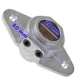 acople adaptador para una de nylon con eje de 28 mm y anclaje 80 mm