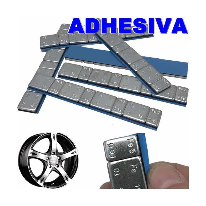 tiras contrapesas adhesivas hierro zincado 60g segmentos 5 10g