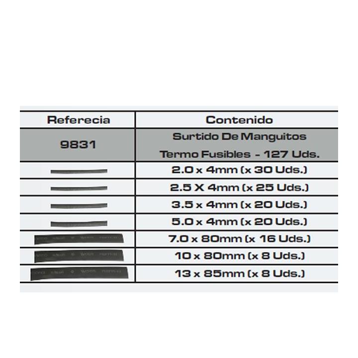 Surtido de manguitos termoretráctiles de colores, 100 piezas