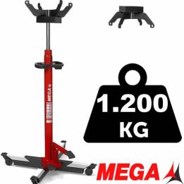 Gato de foso hidráulico MEGA 1200 kg con pedal doble y soporte reversible 6 garras