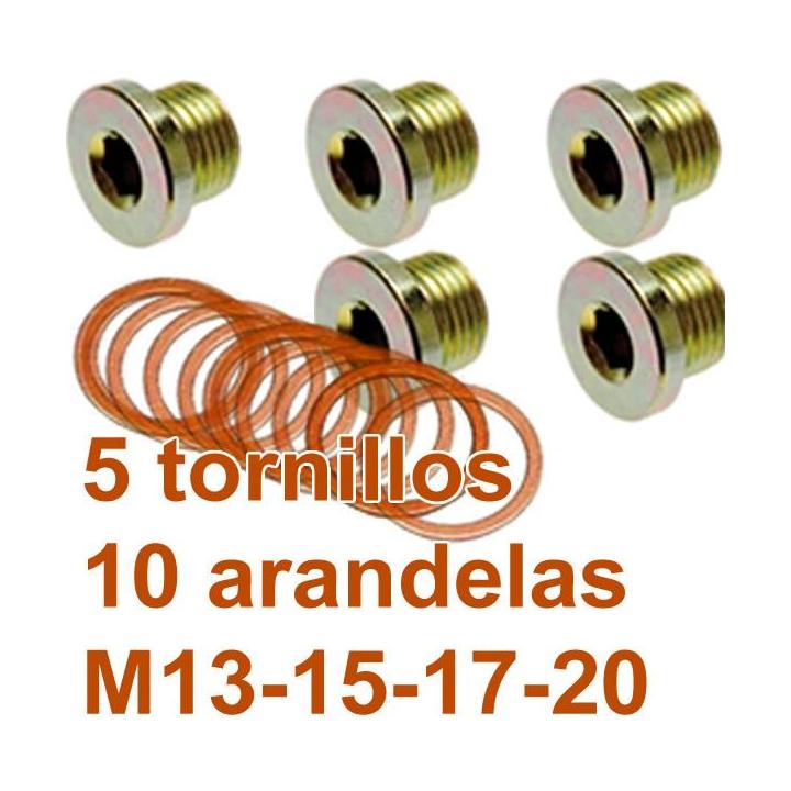 Juego de tapones y arandelas para cárter de aceite  y cajas de transmisiones