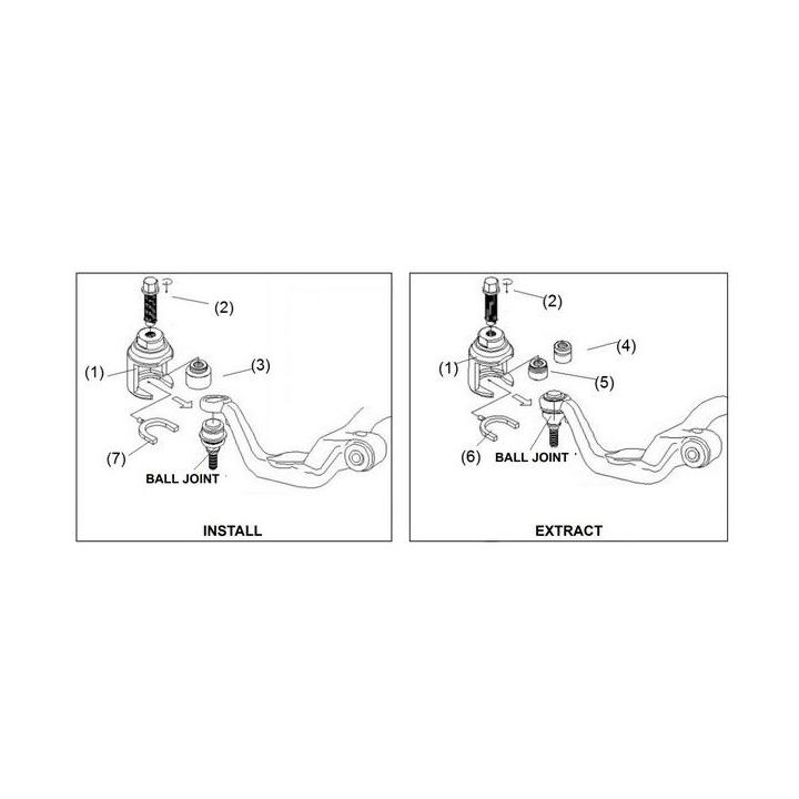 Extractor e instalador de rótulas para Volkswagen T4 2 0 y 2 5