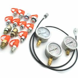 comprobador presion hidraulica, kit presion hidraulica, manometro hidraulico, tester presion taller, comprobador alta baja presi