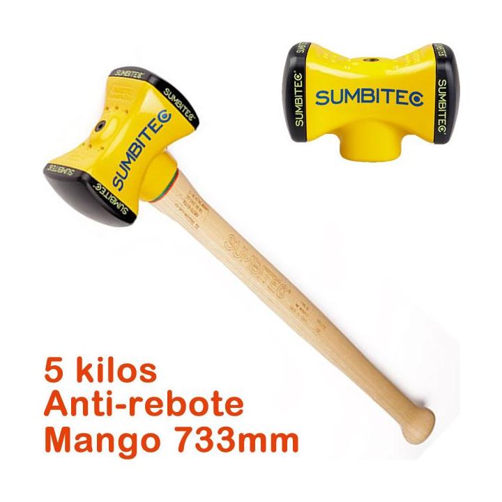 Martillo anti-rebote de 5Kg con mango estandar de 733 mm