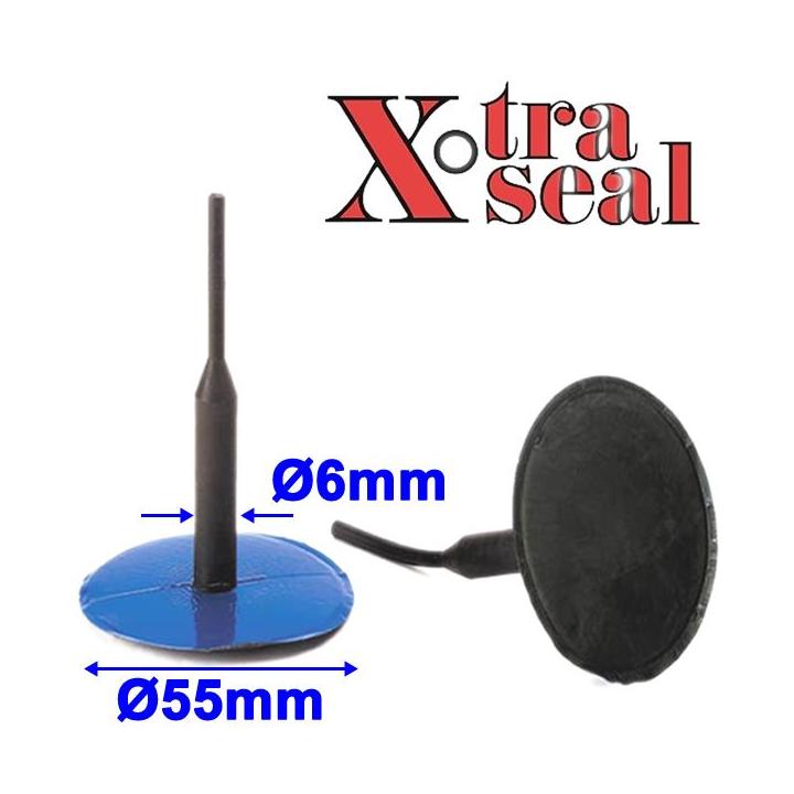Parche tipo seta 55x6 mm para reparación de pinchazos caja 24 55 mm (seta) x 7,5 mm (tallo)