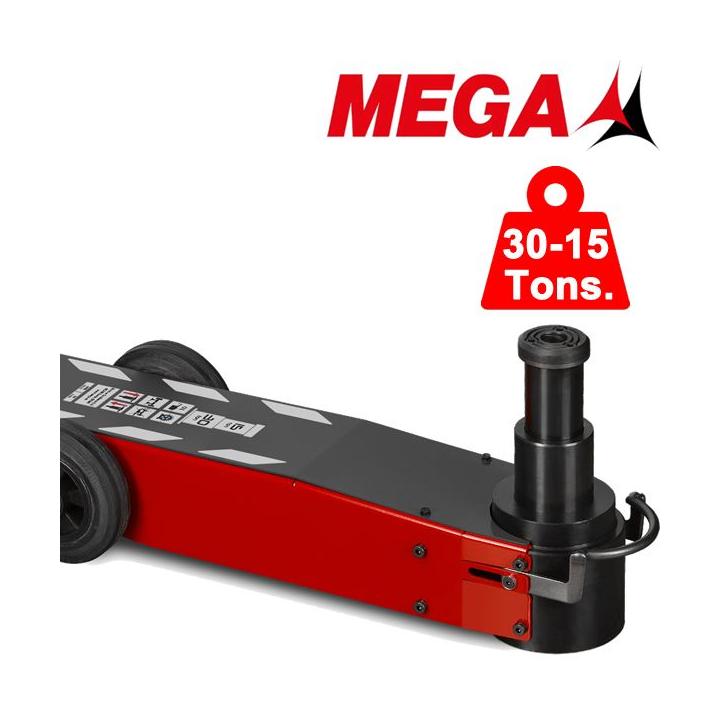 Gato oleo neumático MEGA 30-15 toneladas chasis bajo