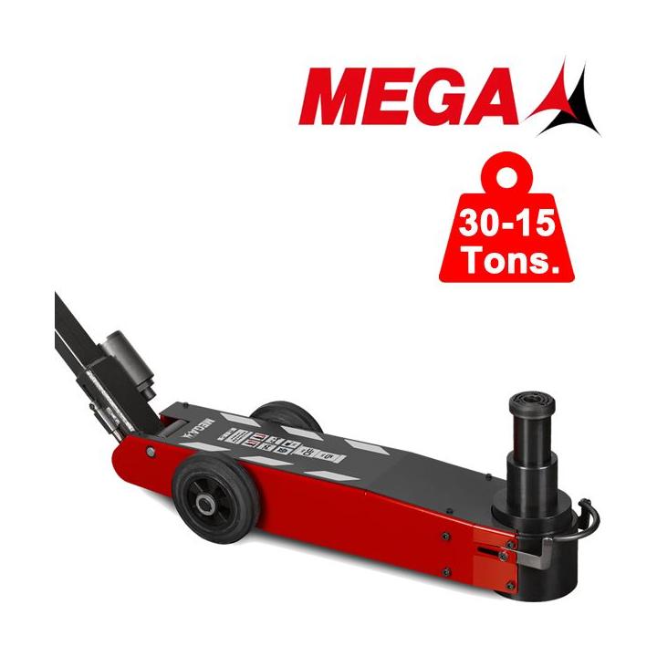 Gato oleo neumático MEGA de 30-15 tons. Chasis CORTO y BAJO