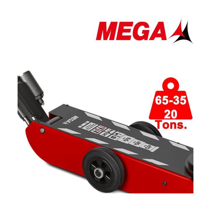 Gato oleo neumático MEGA de 65-35-20 tons. Chasis CORTO