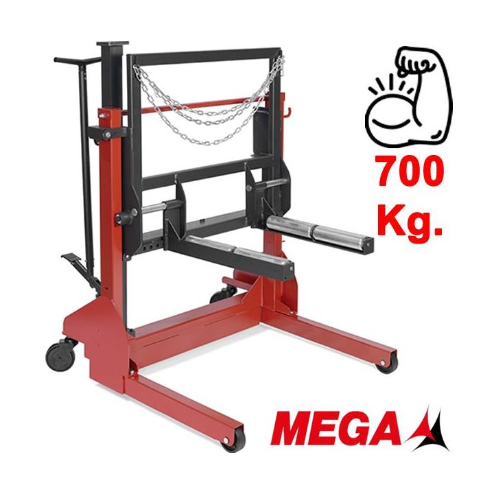 Gato saca ruedas hidráulico. Capacidad 700 kilos