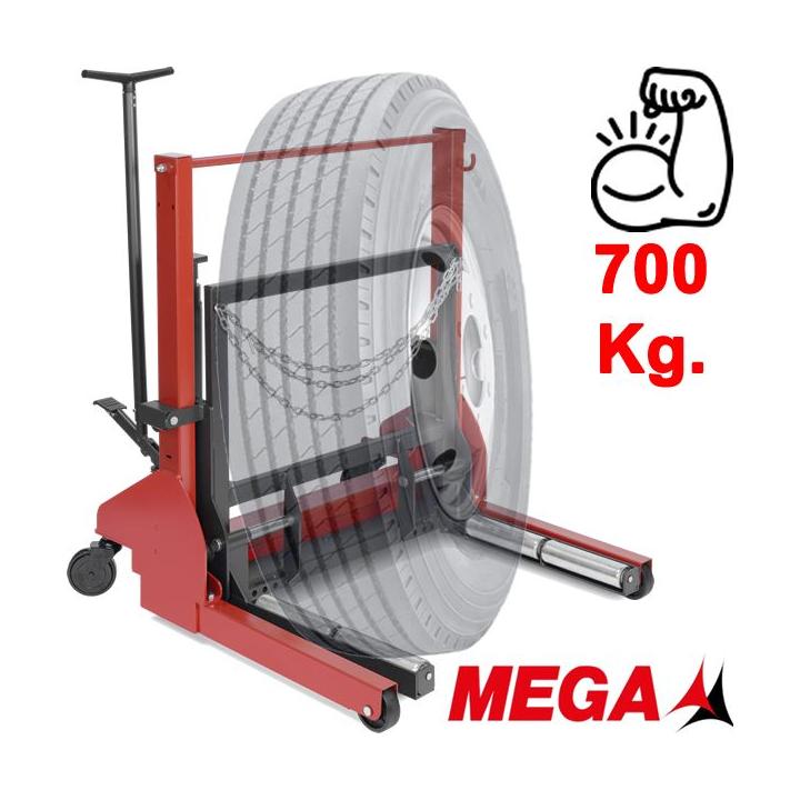 Gato saca ruedas hidráulico. Capacidad 700 kilos
