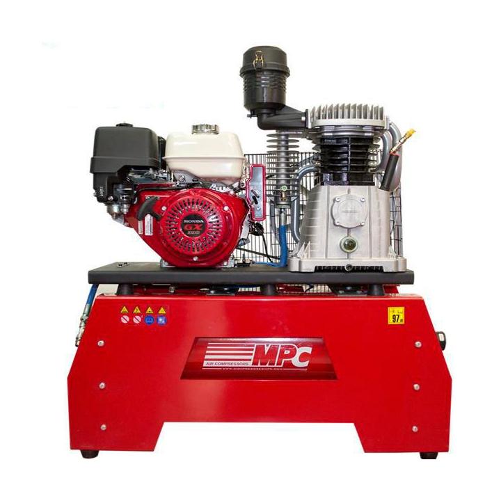 Moto compresor de aire a gasolina EOLO 9 Hp con calderín de 50 litros y motor Honda GX270