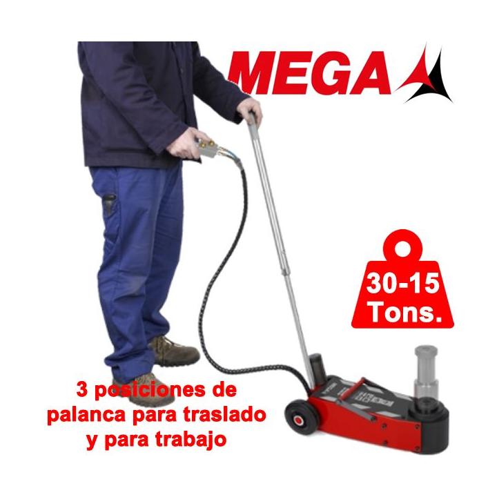 Gato oleo neumático MEGA de 30-15 tons. Chasis CORTO y BAJO