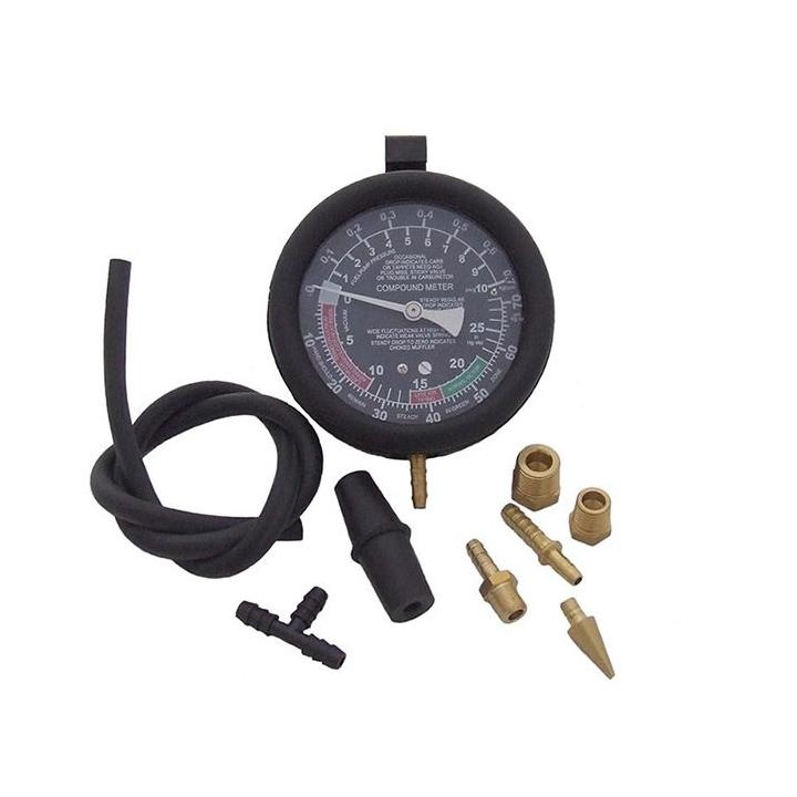 Kit vacuómetro con manguera y conectores para diagnóstico presión y vacío en motores