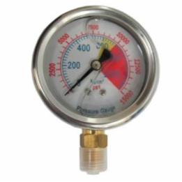 Manómetro de alta presión 15.000 PSI con rosca de 1/4"