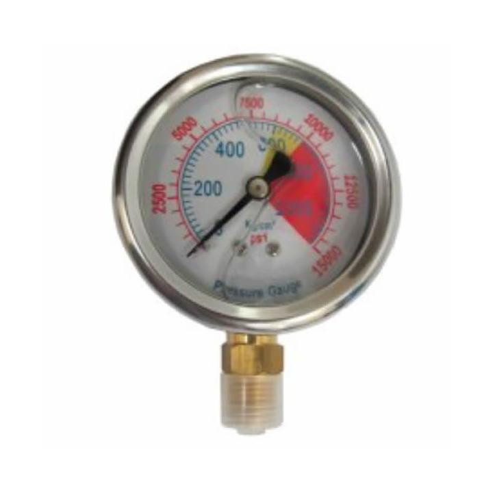 Manómetro de alta presión 15.000 PSI con rosca de 1/4"
