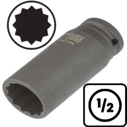 Vasos largos de impacto 1/2" para bujes 12 caras