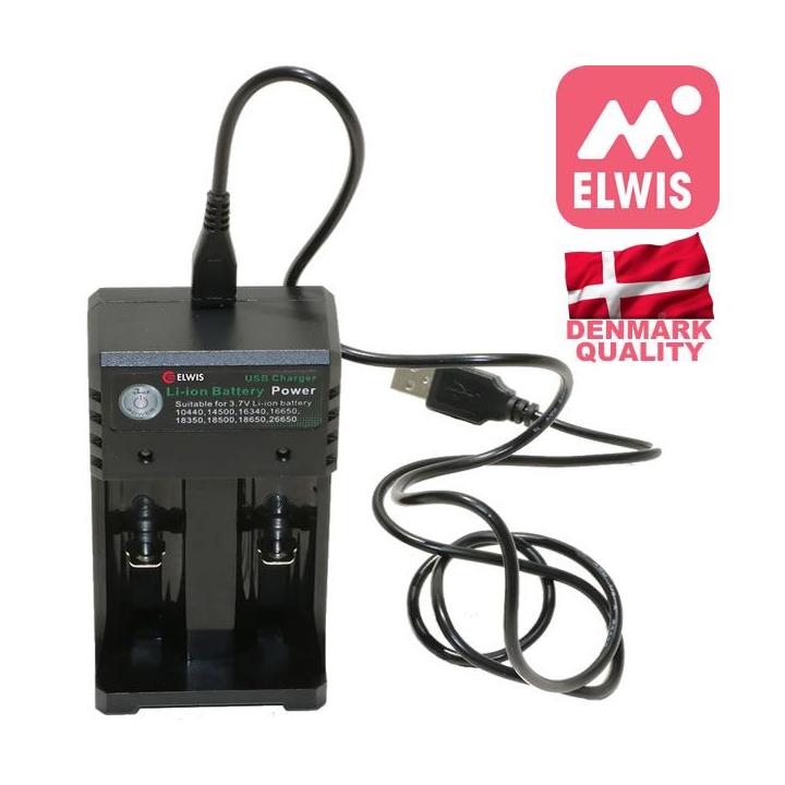 Cargador externo para baterías  ELWIS de los modelos 18650 and 14500