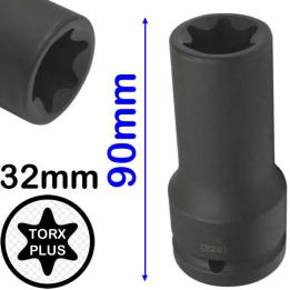 vaso largo impacto e-torx plus hembra e32 3-4 90 mm taller profesional