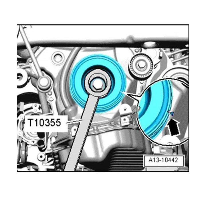 Llave para sujetar la polea del cigüeñal en motores VAG 1.8 / 2.0 TFSi – FSi