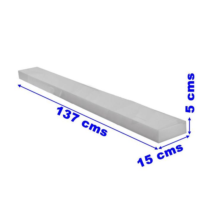 Taco deformable de poliuretano, medida 137x15 cm, grosor 5 cms