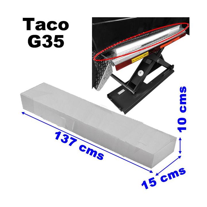 Taco deformable de poliuretano, medida 137x15 cm, grosor 5 cms