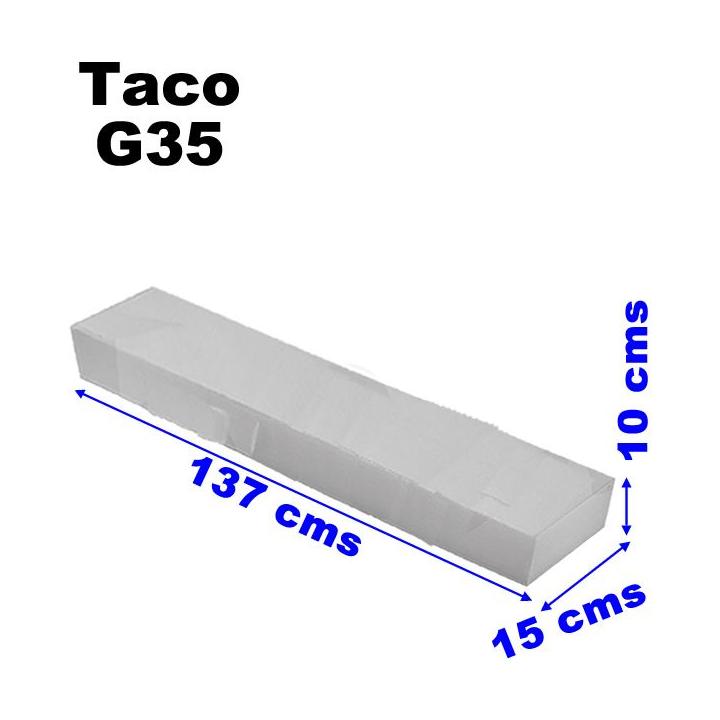 Taco deformable de poliuretano, medida 137x15 cm, grosor 5 cms