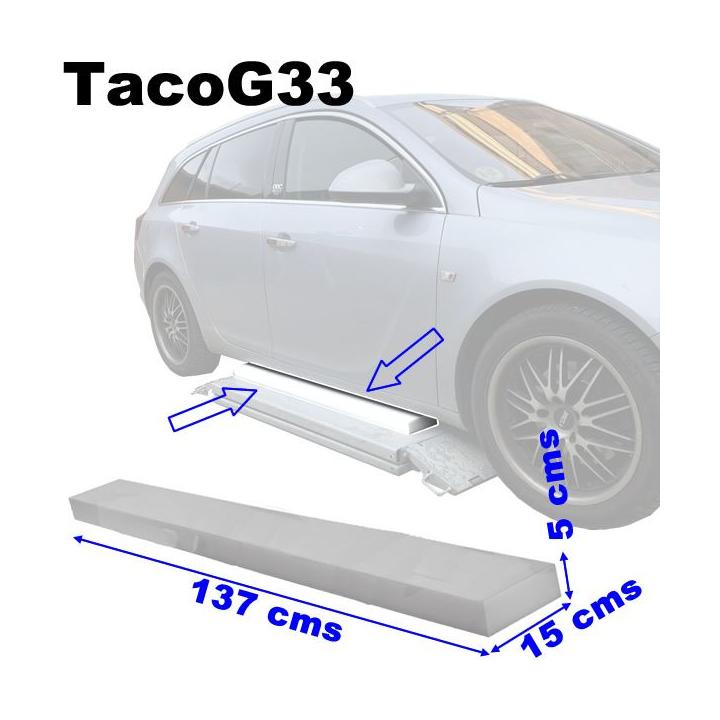 Taco deformable de poliuretano, medida 137x15 cm, grosor 5 cms