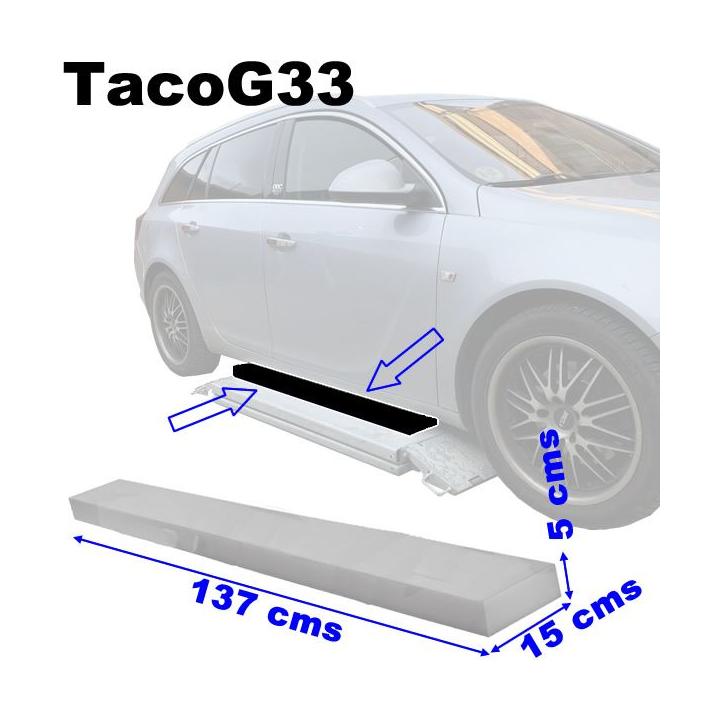 Taco deformable de poliuretano, medida 137x15 cm, grosor 5 cms
