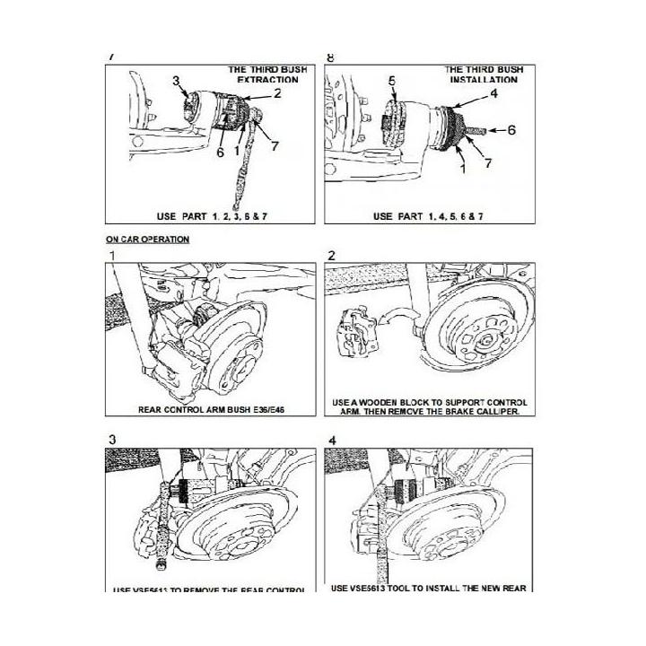 KIT para extraer e instalar silentblocks, rodamientos y retenes de BMW y Mini. 16 piezas