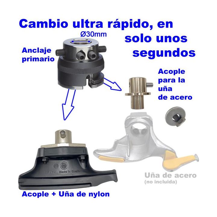 kit cambio rapido uña nylon desmontadora 28 29 30 mm