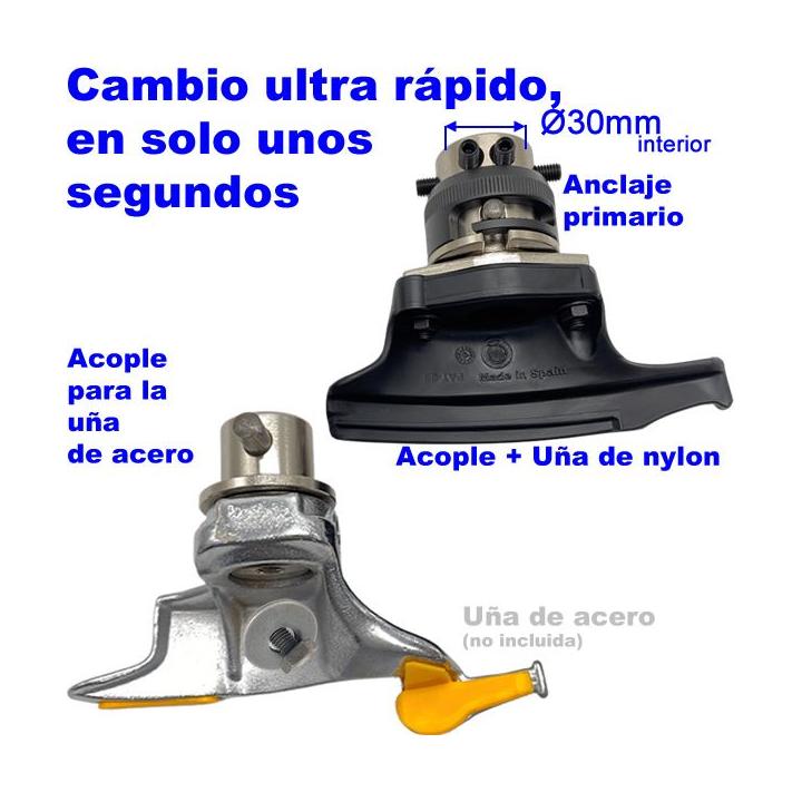 kit cambio rapido uña nylon desmontadora 28 29 30 mm