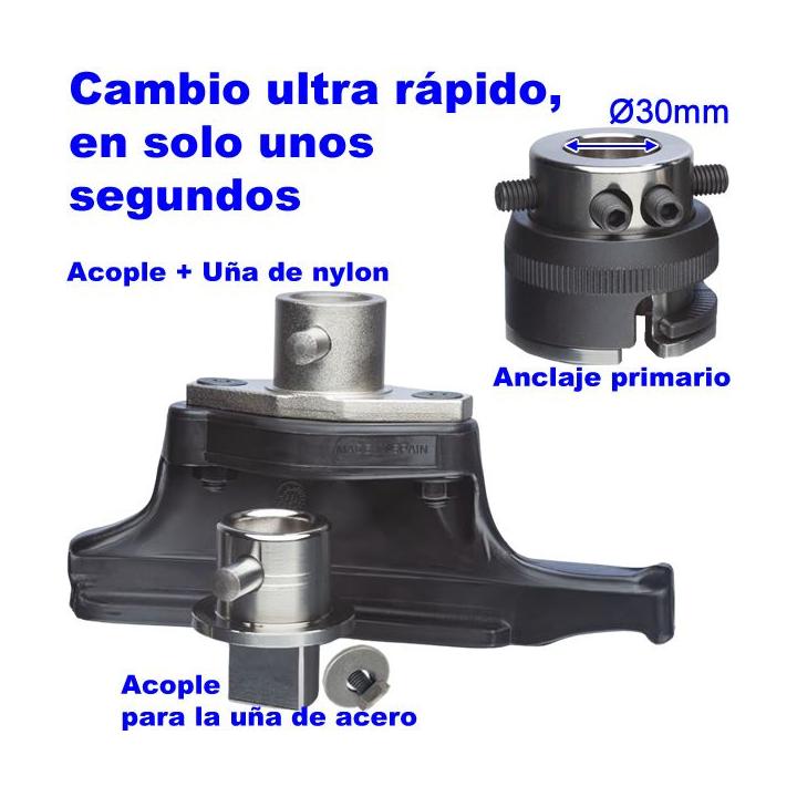 kit cambio rapido uña nylon desmontadora 28 29 30 mm