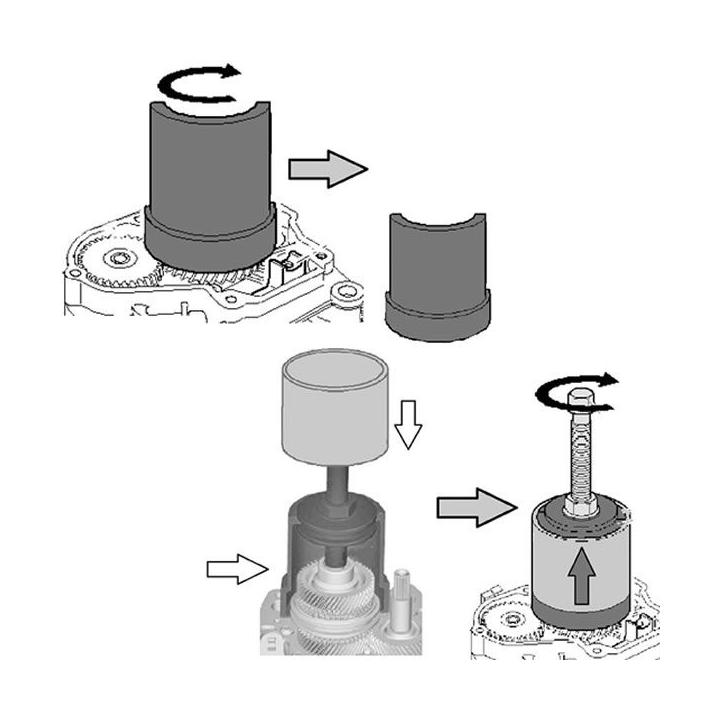 Extractor de Engranajes de Transmisión para VAG en cajas de cambio manuales de 5 y 6 velocidades