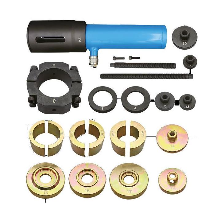 Kit de xtractor e instalador universal hidráulico de silent blocks de ballesta Volvo, Renault, Man...