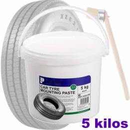 Pasta de montaje para neumáticos en bote de 5 kg para uso profesional en taller