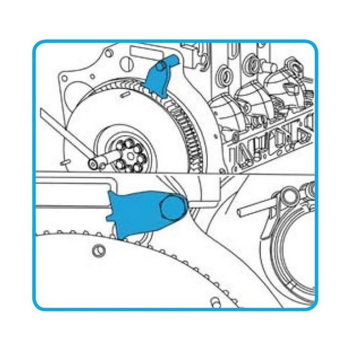 Herramienta para sujetar el volante motor de Iveco y Fuso