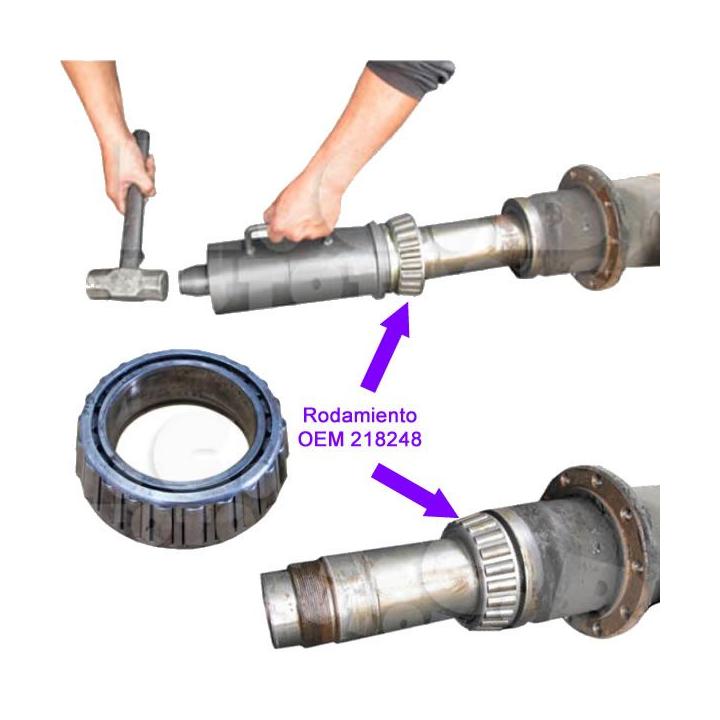 Herramienta para instalar el rodamiento interno del buje de la rueda trasera de Scania