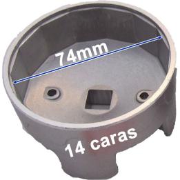 Llave de filtro de aceite 74 mm x 14 caras para múltiples marcas de vehículos