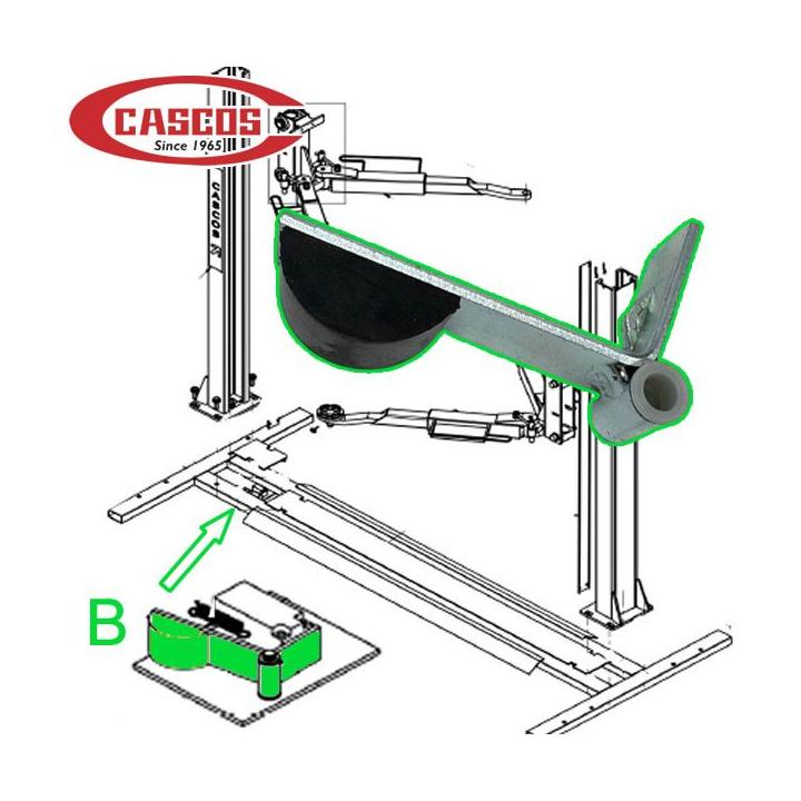 Soporte y taco medialuna patín cadena elevador CASCOS OEM 20435C