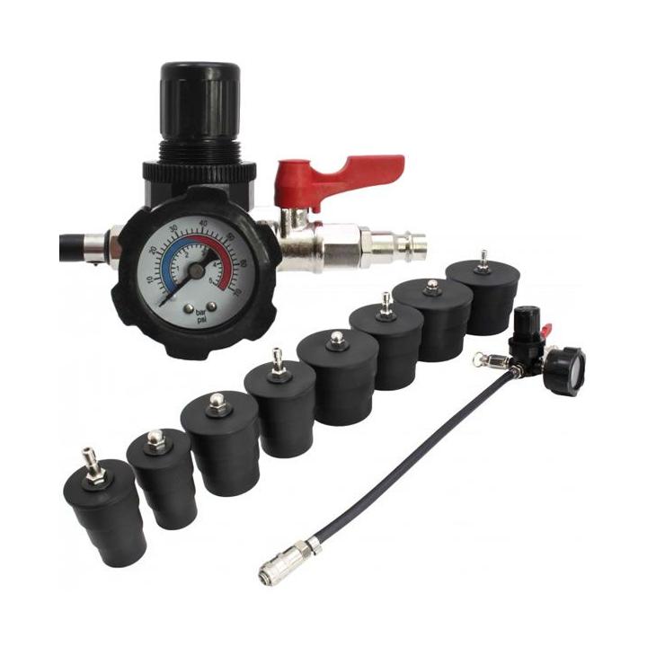 Comprobador de fugas de sistema de turbo universal 9 piezas con manómetro