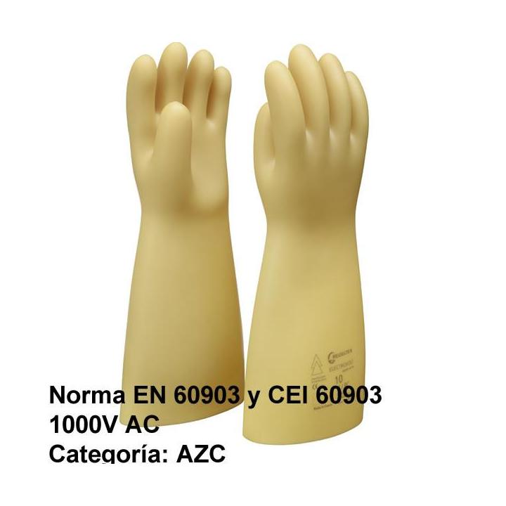 Par de guantes dieléctricos aislantes y Arc Flash, Clase 0 - 1.000 V